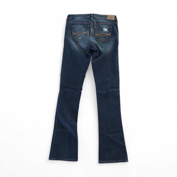 Abercrombie & Fitch Women’s Jeans 4R 27x33 Blue Distressed Bootcut Straight Leg - Picture 2 of 7